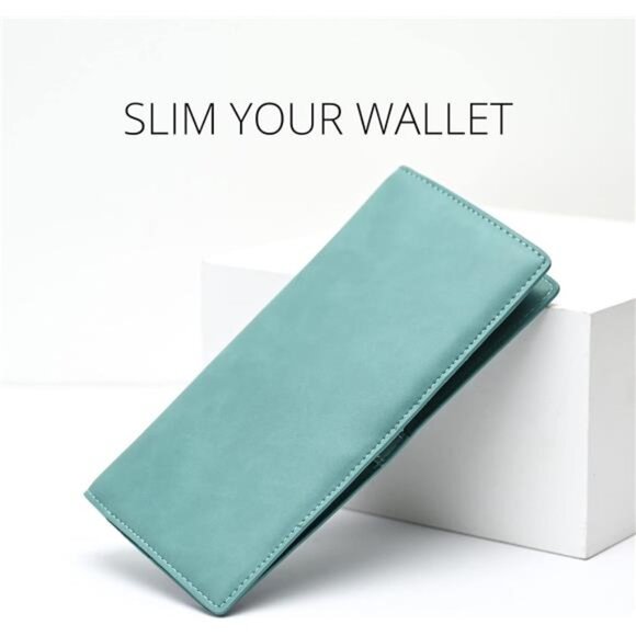 Ultra Slim Womens Wallet RFID Leather Bifold Long Credit Card Holder Purse - Picture 2 of 7